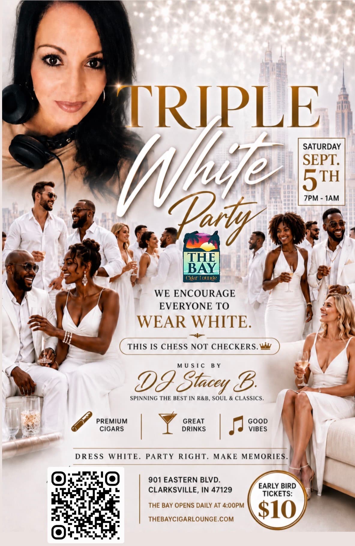 Triple White Event Flyer